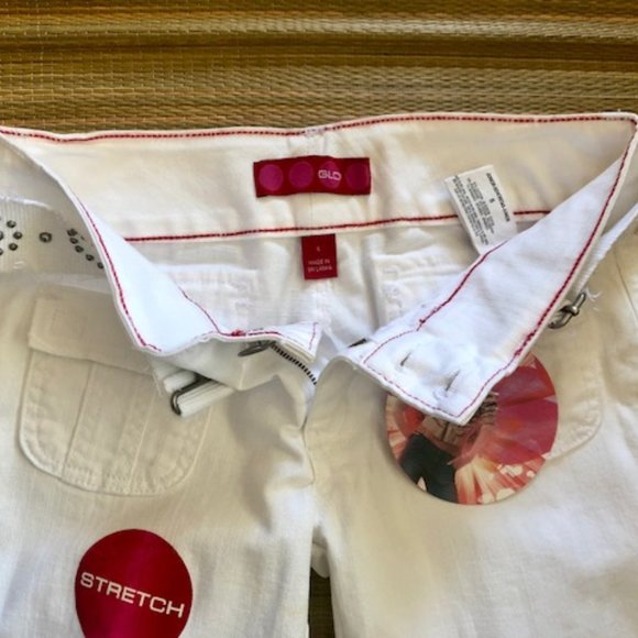NWT Glo Cuffed Capri/Cropped White Jeans Size 5 - Picture 5 of 12